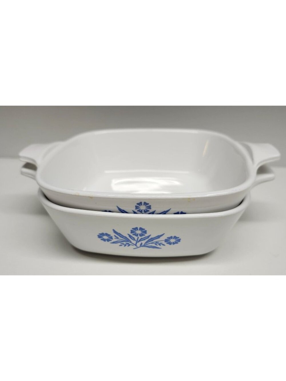 2- CorningWare P-41 Cornflower Blue Petite Pans Blue Stamp Casserole Dishes